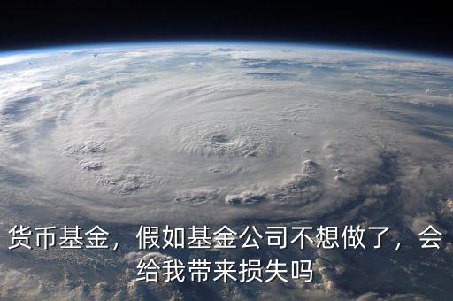 貨幣基金，假如基金公司不想做了，會給我?guī)頁p失嗎