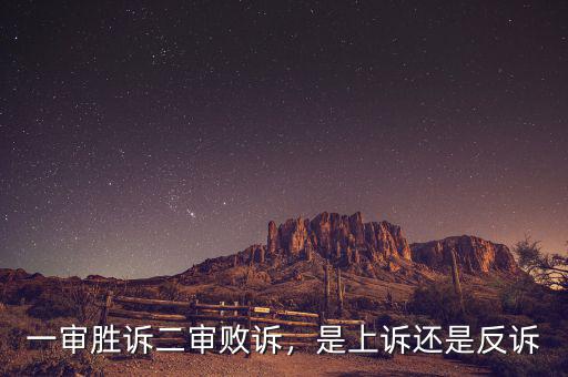 一審勝訴二審敗訴，是上訴還是反訴