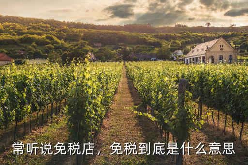 常聽說(shuō)免稅店，免稅到底是什么意思