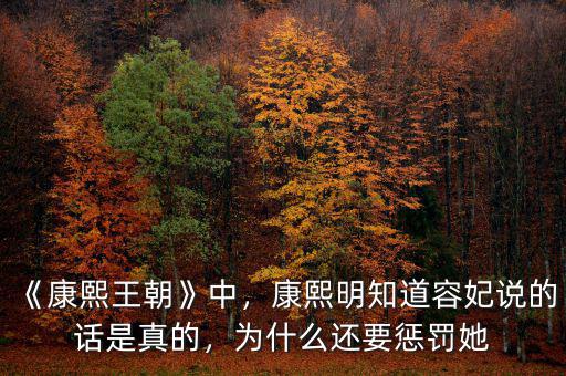 《康熙王朝》中，康熙明知道容妃說(shuō)的話是真的，為什么還要懲罰她