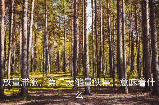 放量滯漲，第二天縮量跌停，意味著什么