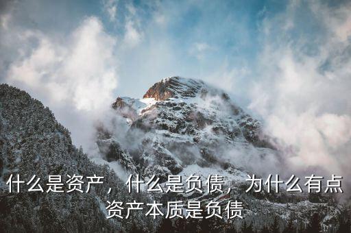 什么是資產，什么是負債，為什么有點資產本質是負債