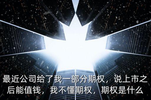 最近公司給了我一部分期權(quán)，說上市之后能值錢，我不懂期權(quán)，期權(quán)是什么