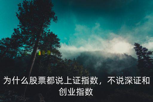 為什么股票都說(shuō)上證指數(shù)，不說(shuō)深證和創(chuàng)業(yè)指數(shù)