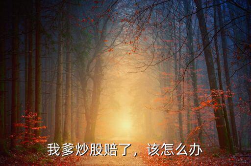 我爹炒股賠了，該怎么辦