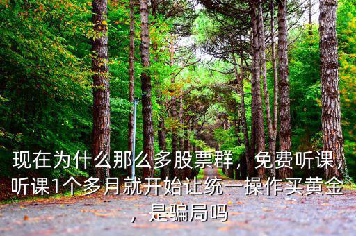 現(xiàn)在為什么那么多股票群，免費(fèi)聽(tīng)課，聽(tīng)課1個(gè)多月就開(kāi)始讓統(tǒng)一操作買(mǎi)黃金，是騙局嗎