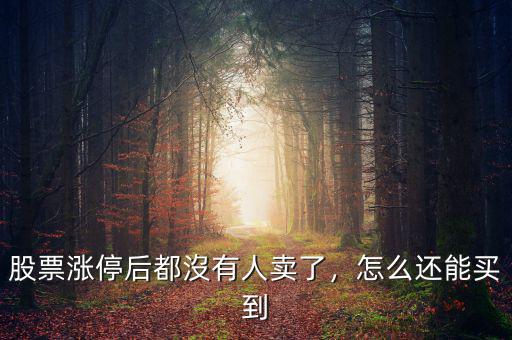 股票漲停后都沒有人賣了，怎么還能買到