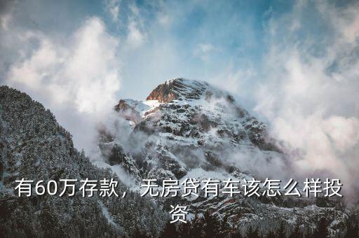 有60萬存款，無房貸有車該怎么樣投資