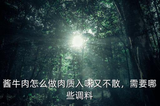 醬牛肉怎么做肉質(zhì)入味又不散，需要哪些調(diào)料
