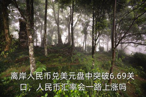 離岸人民幣兌美元盤中突破6.69關(guān)口，人民幣匯率會一路上漲嗎