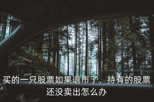 買的一只股票如果退市了，持有的股票還沒賣出怎么辦