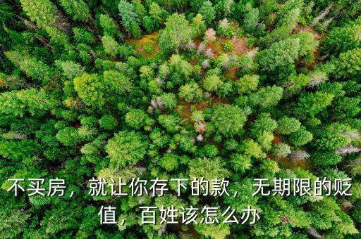 不買(mǎi)房，就讓你存下的款，無(wú)期限的貶值，百姓該怎么辦
