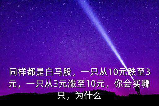 同樣都是白馬股，一只從10元跌至3元，一只從3元漲至10元，你會(huì)買哪只，為什么