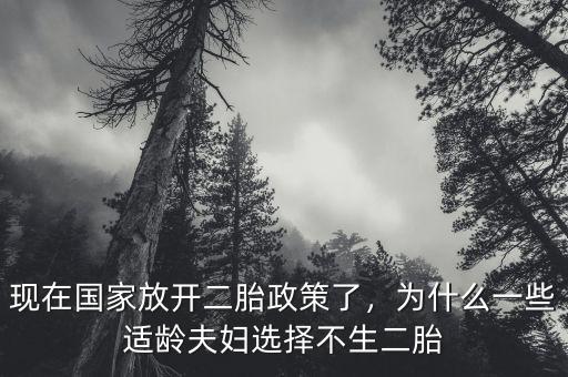 現(xiàn)在國(guó)家放開(kāi)二胎政策了，為什么一些適齡夫婦選擇不生二胎