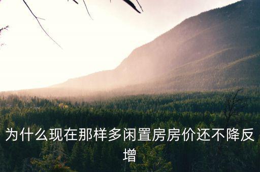 為什么現(xiàn)在那樣多閑置房房價(jià)還不降反增