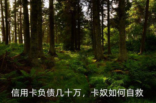信用卡負債幾十萬，卡奴如何自救