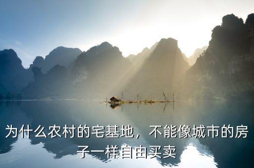 為什么農(nóng)村的宅基地，不能像城市的房子一樣自由買(mǎi)賣(mài)