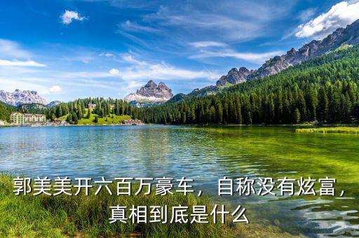 郭美美開六百萬豪車，自稱沒有炫富，真相到底是什么