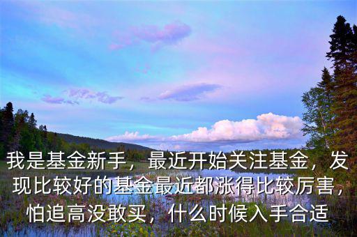 我是基金新手，最近開始關(guān)注基金，發(fā)現(xiàn)比較好的基金最近都漲得比較厲害，怕追高沒敢買，什么時候入手合適