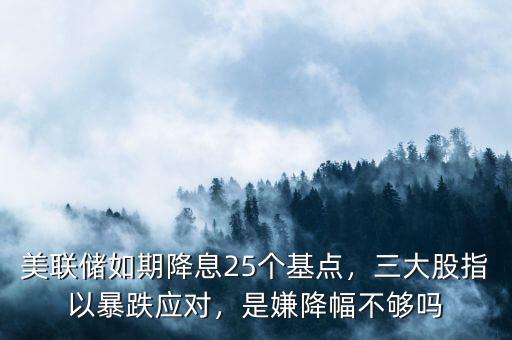 美聯(lián)儲(chǔ)如期降息25個(gè)基點(diǎn)，三大股指以暴跌應(yīng)對(duì)，是嫌降幅不夠嗎