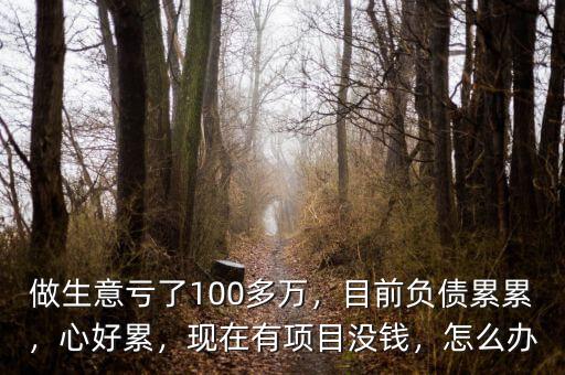 做生意虧了100多萬，目前負(fù)債累累，心好累，現(xiàn)在有項(xiàng)目沒錢，怎么辦
