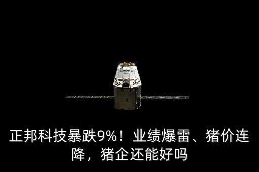 正邦科技暴跌9%！業(yè)績爆雷、豬價連降，豬企還能好嗎