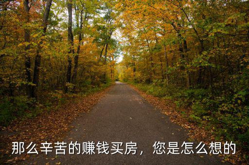 那么辛苦的賺錢買房，您是怎么想的