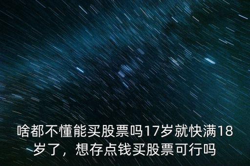 啥都不懂能買股票嗎17歲就快滿18歲了，想存點(diǎn)錢買股票可行嗎
