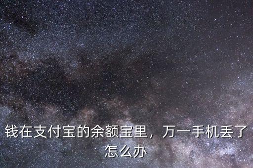 錢在支付寶的余額寶里，萬(wàn)一手機(jī)丟了怎么辦