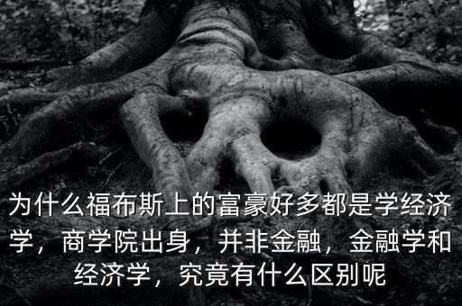 為什么福布斯上的富豪好多都是學經(jīng)濟學，商學院出身，并非金融，金融學和經(jīng)濟學，究竟有什么區(qū)別呢