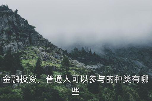 金融投資，普通人可以參與的種類有哪些