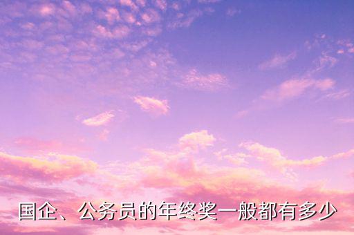 國企、公務(wù)員的年終獎一般都有多少