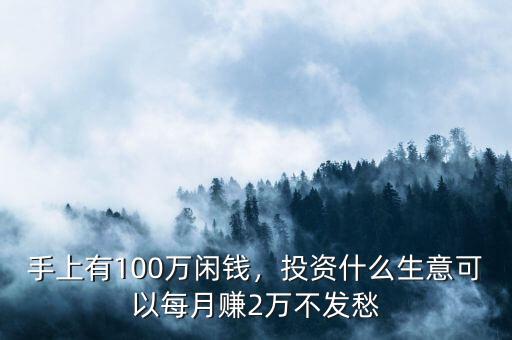 手上有100萬閑錢，投資什么生意可以每月賺2萬不發(fā)愁