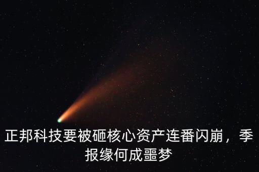 正邦科技要被砸核心資產(chǎn)連番閃崩，季報緣何成噩夢