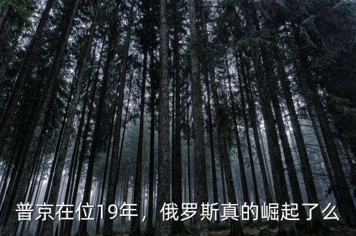 普京在位19年，俄羅斯真的崛起了么