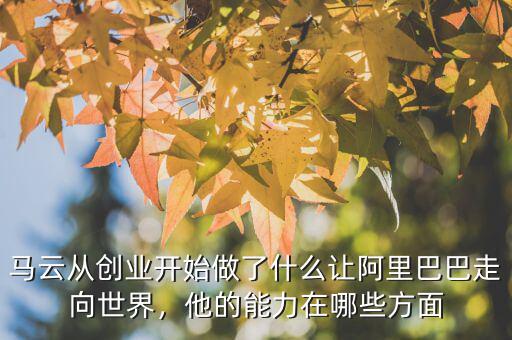 馬云從創(chuàng)業(yè)開始做了什么讓阿里巴巴走向世界，他的能力在哪些方面