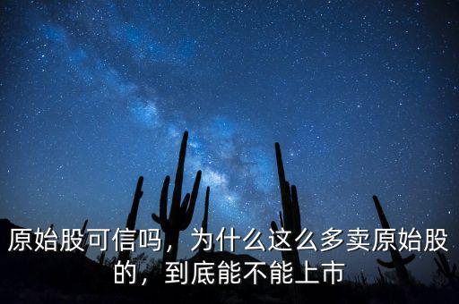 原始股可信嗎，為什么這么多賣原始股的，到底能不能上市