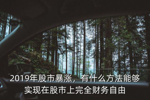 2019年股市暴漲，有什么方法能夠?qū)崿F(xiàn)在股市上完全財務(wù)自由