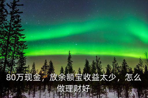 80萬(wàn)現(xiàn)金，放余額寶收益太少，怎么做理財(cái)好