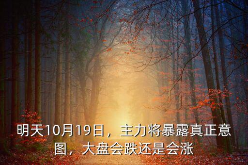 明天10月19日，主力將暴露真正意圖，大盤會(huì)跌還是會(huì)漲
