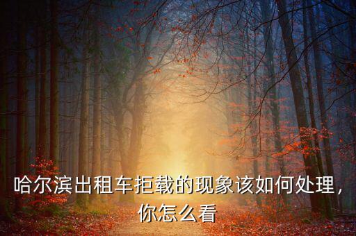 哈爾濱出租車拒載的現(xiàn)象該如何處理，你怎么看