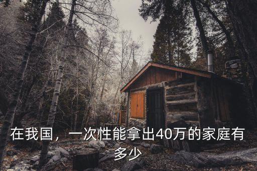 在我國(guó)，一次性能拿出40萬的家庭有多少