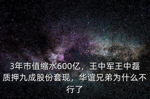 3年市值縮水600億，王中軍王中磊質(zhì)押九成股份套現(xiàn)，華誼兄弟為什么不行了