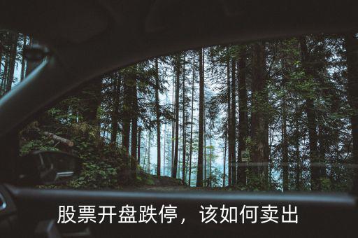 股票開盤跌停，該如何賣出