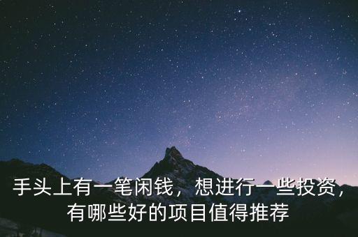 手頭上有一筆閑錢，想進行一些投資，有哪些好的項目值得推薦