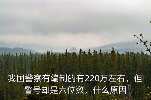我國警察有編制的有220萬左右，但警號卻是六位數(shù)，什么原因