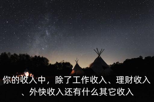 你的收入中，除了工作收入、理財收入、外快收入還有什么其它收入