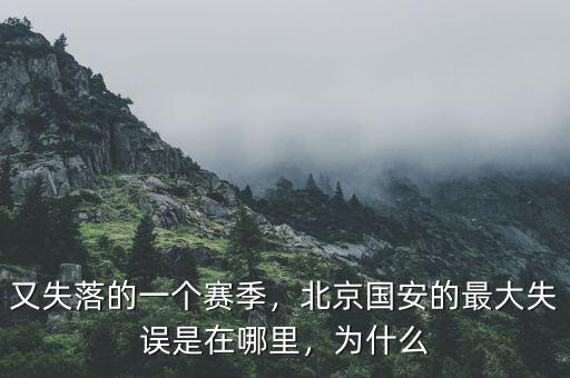 又失落的一個賽季，北京國安的最大失誤是在哪里，為什么