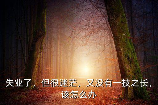 失業(yè)了，但很迷茫，又沒有一技之長，該怎么辦
