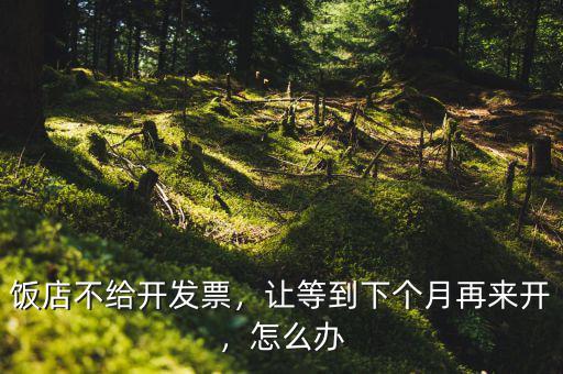 飯店不給開發(fā)票，讓等到下個月再來開，怎么辦